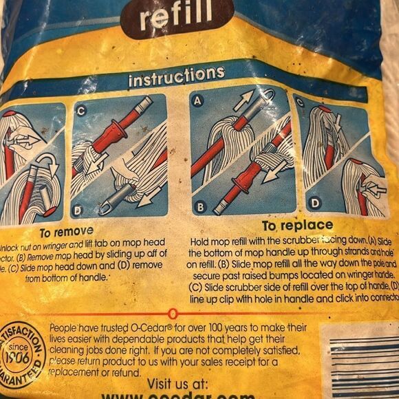 O Cedar Twist ‘n Mop cotton Twist Mop Refill new in sealed pkg - Picture 5 of 6